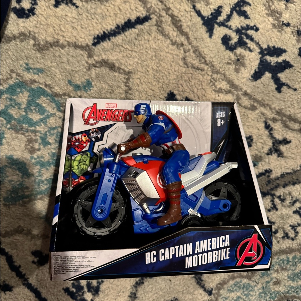 RC Captain America Motorbike - Blue and Red